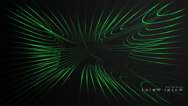 Dalgalı fütüristik yeşil çizgilerin soyut arka planı