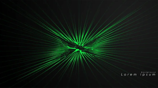 Fondo abstracto de líneas verdes futuristas onduladas — Vector de stock