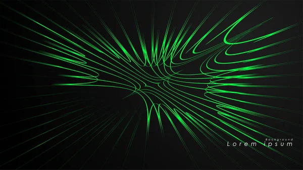 Dalgalı fütüristik yeşil çizgilerin soyut arka planı