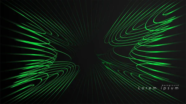 Dalgalı fütüristik yeşil çizgilerin soyut arka planı