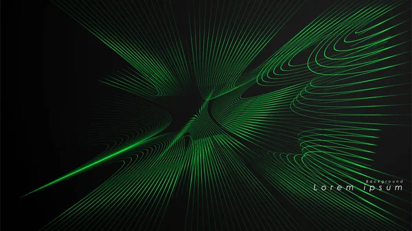 Dalgalı fütüristik yeşil çizgilerin soyut arka planı