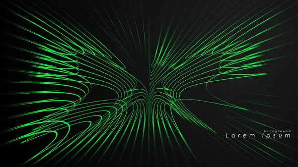 Dalgalı fütüristik yeşil çizgilerin soyut arka planı