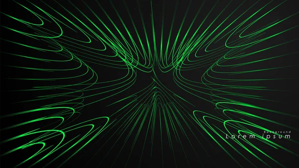 Dalgalı fütüristik yeşil çizgilerin soyut arka planı
