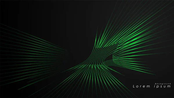Dalgalı fütüristik yeşil çizgilerin soyut arka planı