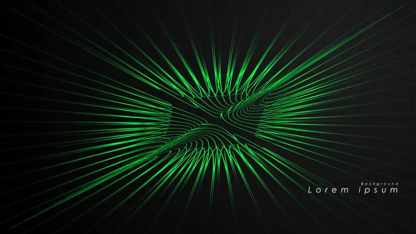 Dalgalı fütüristik yeşil çizgilerin soyut arka planı