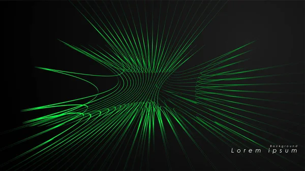 Dalgalı fütüristik yeşil çizgilerin soyut arka planı