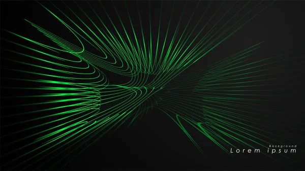 Dalgalı fütüristik yeşil çizgilerin soyut arka planı