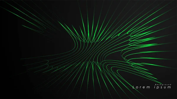 Dalgalı fütüristik yeşil çizgilerin soyut arka planı