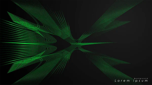 Dalgalı fütüristik yeşil çizgilerin soyut arka planı