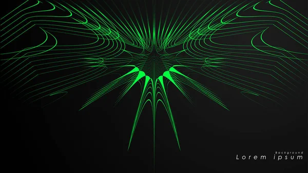 Dalgalı fütüristik yeşil çizgilerin soyut arka planı