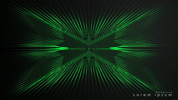 Dalgalı fütüristik yeşil çizgilerin soyut arka planı