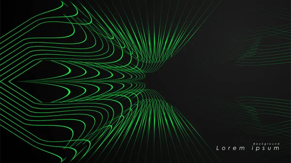 Dalgalı fütüristik yeşil çizgilerin soyut arka planı
