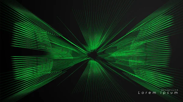 Dalgalı fütüristik yeşil çizgilerin soyut arka planı