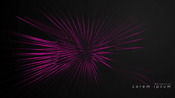Abstrakter Hintergrund aus wellenförmigen, futuristischen rosa Linien. — Stockvektor