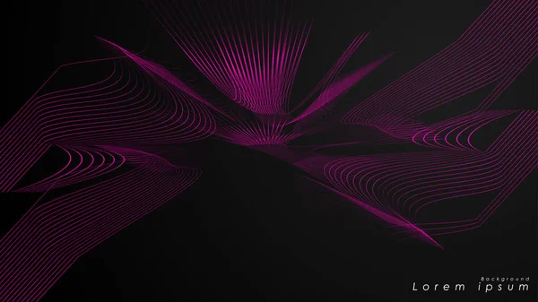 Dalgalı fütüristik pembe çizgilerin soyut arka planı.