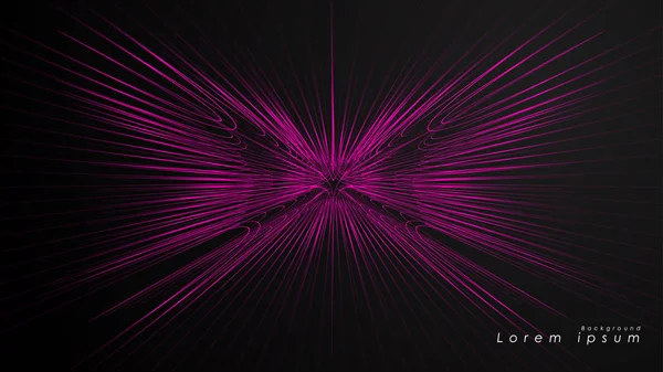Abstrakter Hintergrund aus wellenförmigen, futuristischen rosa Linien. — Stockvektor