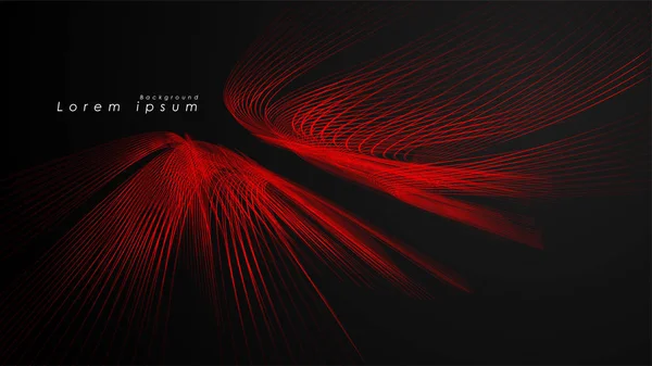 Dalgalı fütüristik kırmızı çizgilerin soyut arka planı.