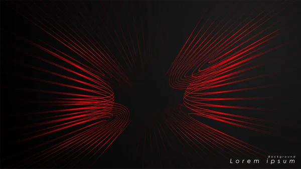 Abstrakter Hintergrund wellenförmiger futuristischer roter Linien. — Stockvektor