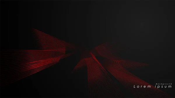Abstrakter Hintergrund wellenförmiger futuristischer roter Linien. — Stockvektor