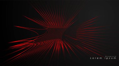 Dalgalı fütüristik kırmızı çizgilerin soyut arka planı.