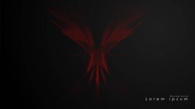 Dalgalı fütüristik kırmızı çizgilerin soyut arka planı.