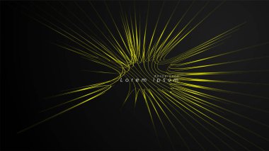 Dalgalı fütüristik sarı çizgilerin soyut arka planı