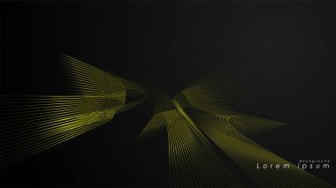 Dalgalı fütüristik sarı çizgilerin soyut arka planı