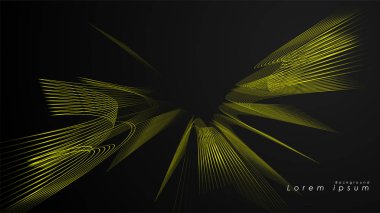 Dalgalı fütüristik sarı çizgilerin soyut arka planı