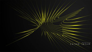 Dalgalı fütüristik sarı çizgilerin soyut arka planı