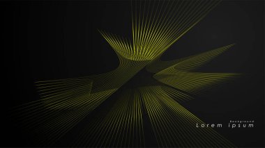 Dalgalı fütüristik sarı çizgilerin soyut arka planı