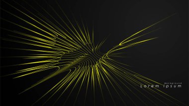 Dalgalı fütüristik sarı çizgilerin soyut arka planı