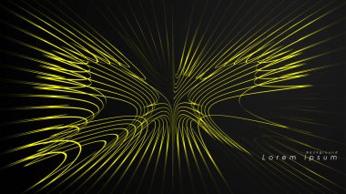 Dalgalı fütüristik sarı çizgilerin soyut arka planı