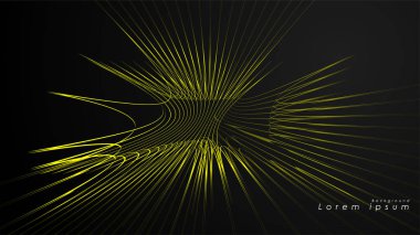 Dalgalı fütüristik sarı çizgilerin soyut arka planı