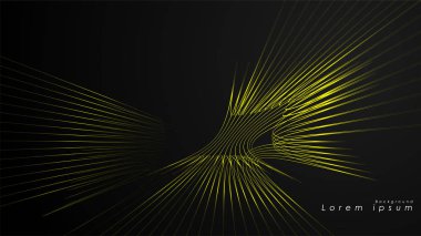 Dalgalı fütüristik sarı çizgilerin soyut arka planı