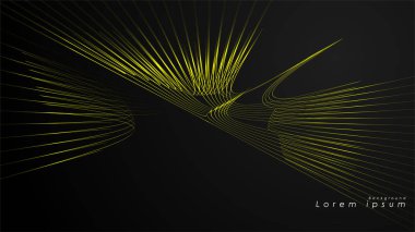 Dalgalı fütüristik sarı çizgilerin soyut arka planı