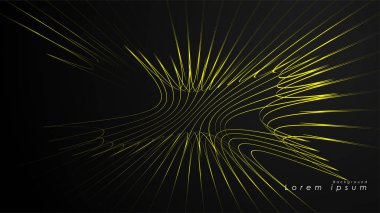 Dalgalı fütüristik sarı çizgilerin soyut arka planı