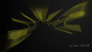 Dalgalı fütüristik sarı çizgilerin soyut arka planı