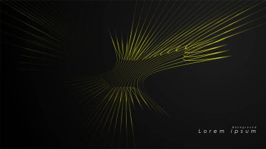 Dalgalı fütüristik sarı çizgilerin soyut arka planı