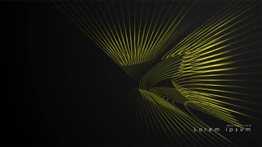 Dalgalı fütüristik sarı çizgilerin soyut arka planı