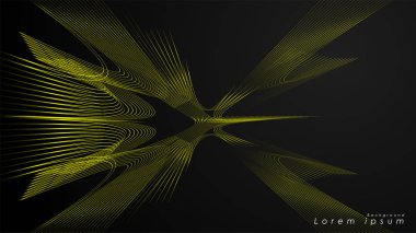 Dalgalı fütüristik sarı çizgilerin soyut arka planı