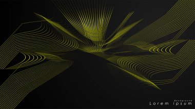 Dalgalı fütüristik sarı çizgilerin soyut arka planı