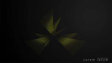 Dalgalı fütüristik sarı çizgilerin soyut arka planı