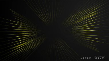 Dalgalı fütüristik sarı çizgilerin soyut arka planı