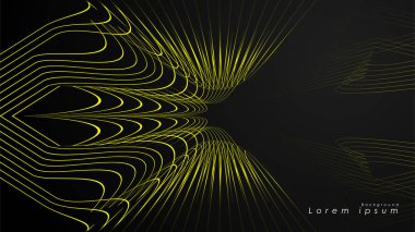 Dalgalı fütüristik sarı çizgilerin soyut arka planı