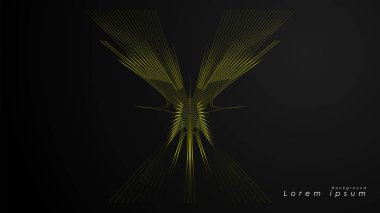 Dalgalı fütüristik sarı çizgilerin soyut arka planı