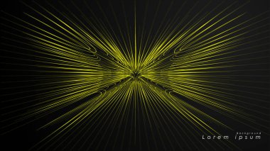 Dalgalı fütüristik sarı çizgilerin soyut arka planı