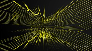 Dalgalı fütüristik sarı çizgilerin soyut arka planı