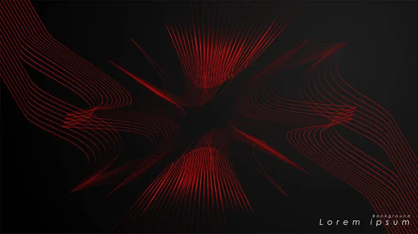 Fondo abstracto de líneas rojas futuristas onduladas . — Vector de stock