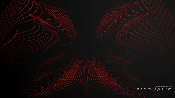 Dalgalı fütüristik kırmızı çizgilerin soyut arka planı.
