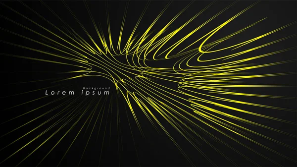 Dalgalı fütüristik sarı çizgilerin soyut arka planı